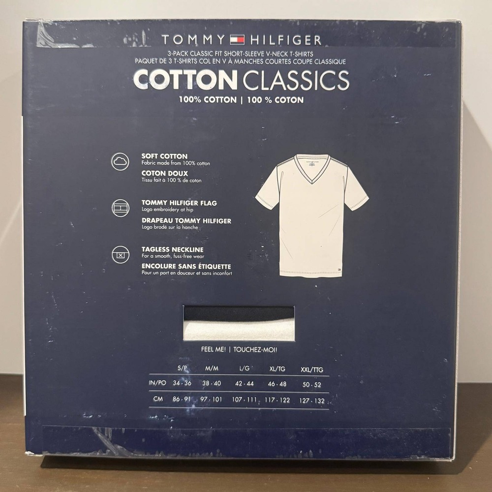 Tommy Hilfiger Men's Undershirts Classic 3 Pack Red White Black Size S Sealed - Picture 2 of 9